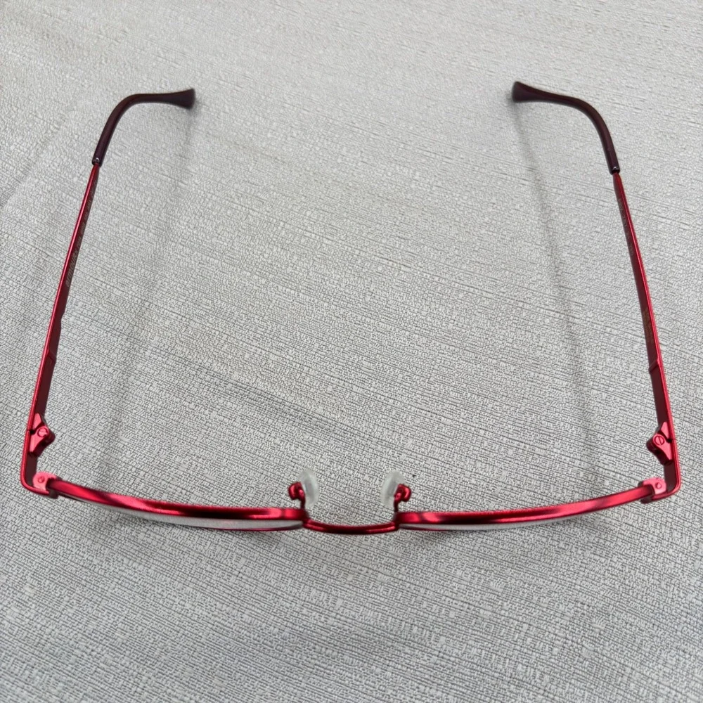 Armourx 7014 BRG Red Stainless Steel Safety Eyeglass Frames Z87-2+ 53-18-135
